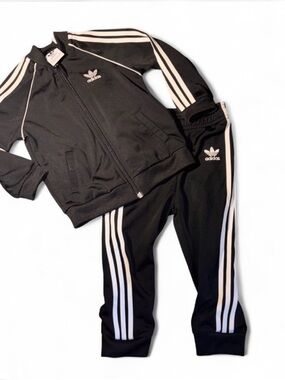 adidas Black Jogger Pants with White 3-Stripes
